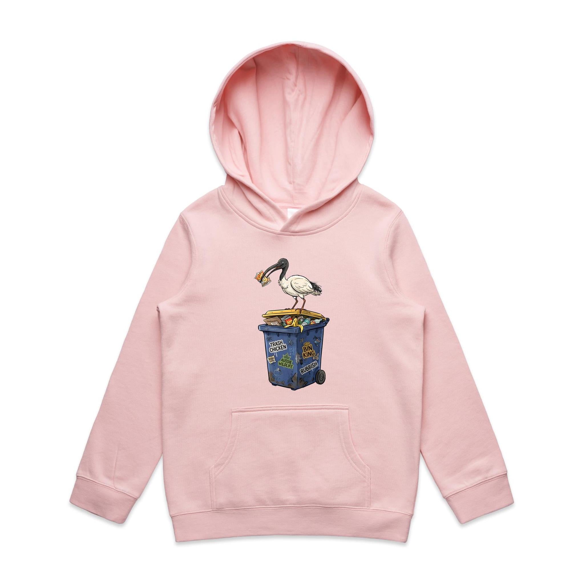 Bin Chicken Australian Ibis Kids AS Colour Hoodie
