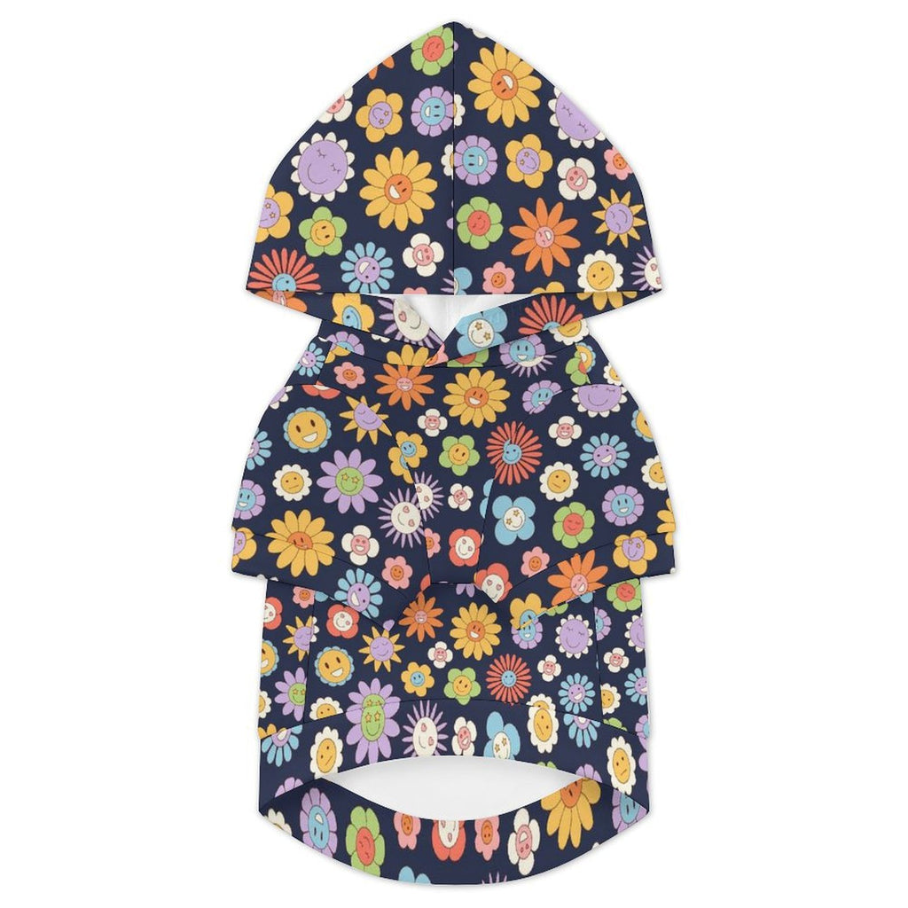 Groovy Flowers Pet Hoodie (Small Size)