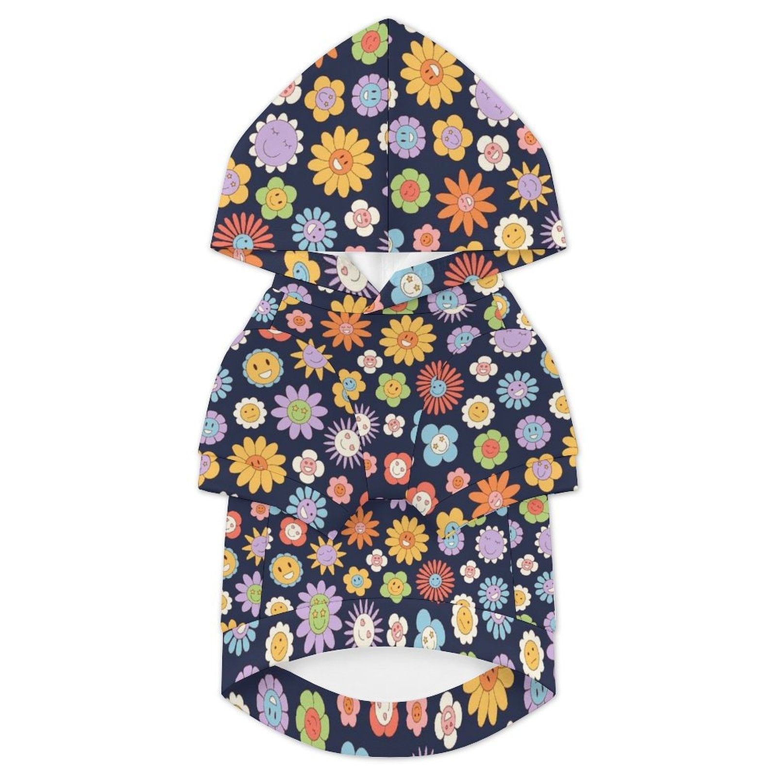 Groovy Flowers Pet Hoodie (Small Size)