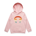 UFO, Retro Stripes - Kids Hoodie Pink Kids Hoodie Printed In Australia