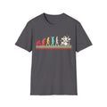 Drummer Evolution Unisex Softstyle T-shirt Charcoal Unisex Adult T-shirt Australian Printer Music