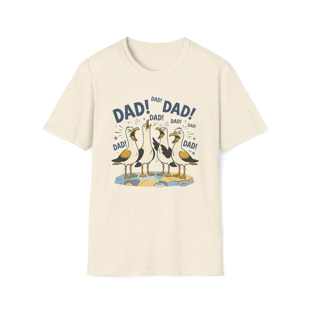 Dad Seagull Unisex T-Shirt Natural Unisex Adult T-shirt animal Dad Globally Fulfilled