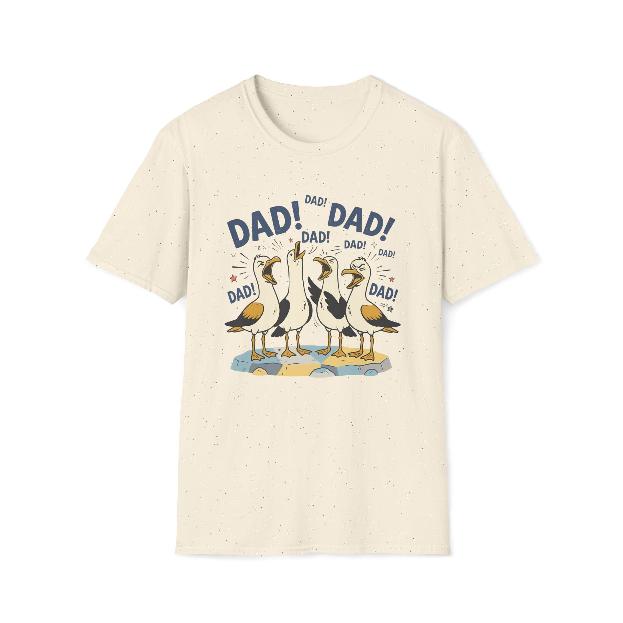Dad Seagull Unisex T-Shirt Natural Unisex Adult T-shirt animal Dad Globally Fulfilled
