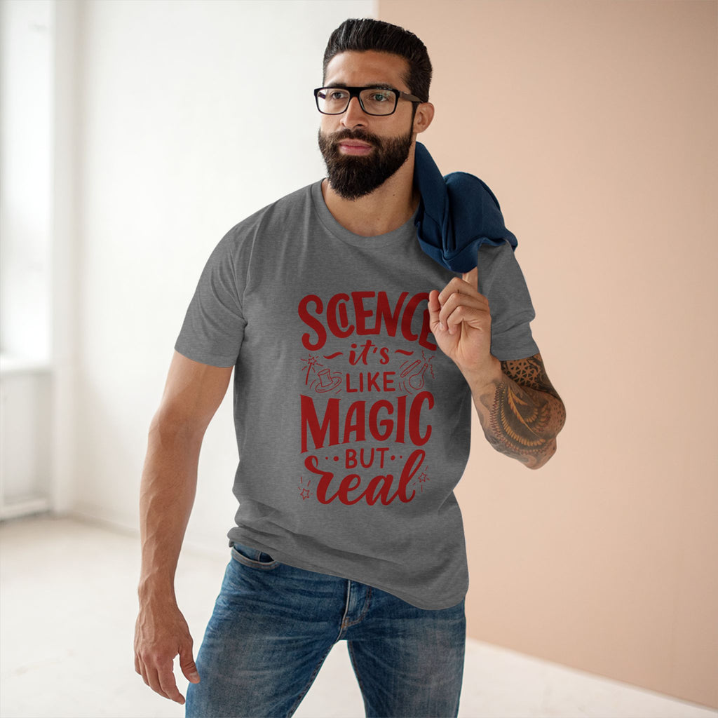 Science, It's Like magic, But Real - Men's Staple Tee Athletic Heather Mens Premium T-Shirt Printed in AU and US Science
