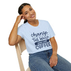 Change The World, Start With Coffee - Unisex Softstyle T-Shirt