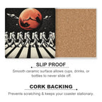 Astronauts Crossing Road - Ceramic Coasters (Square) Ceramic Coasters Printed Offshore Space