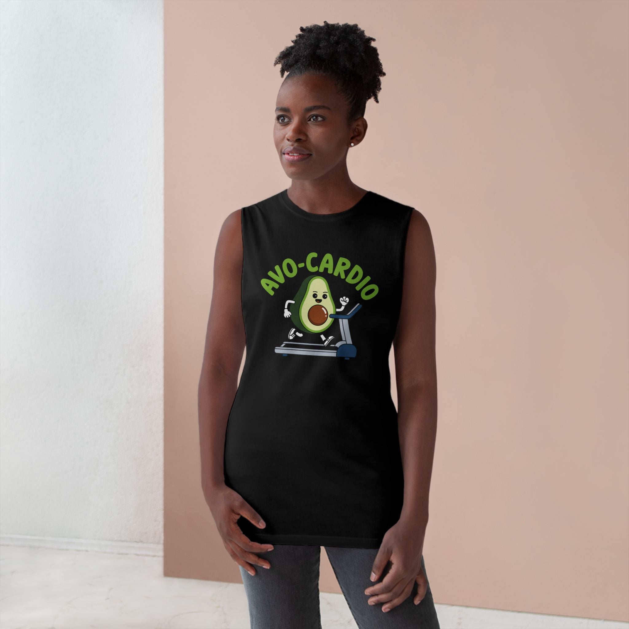 Avo-Cardio, Avocado Treadmill - Unisex Barnard Tank