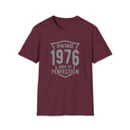 Turning 50, Vintage 1976, Aged To Perfection Unisex Softstyle T-Shirt Maroon Unisex Adult T-shirt Australian Printer Birthday