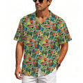 Tropical Comic Book Style Men's Crinkle Hawaiian Shirt