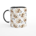 Cute Mushrooms White 11oz Ceramic Mug with Colour Inside Ceramic Black Colour 11oz Mug Globally Fulfilled