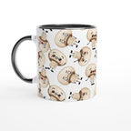 Cute Mushrooms - White 11oz Ceramic Mug with Colour Inside Ceramic Black Colour 11oz Mug Globally Fulfilled