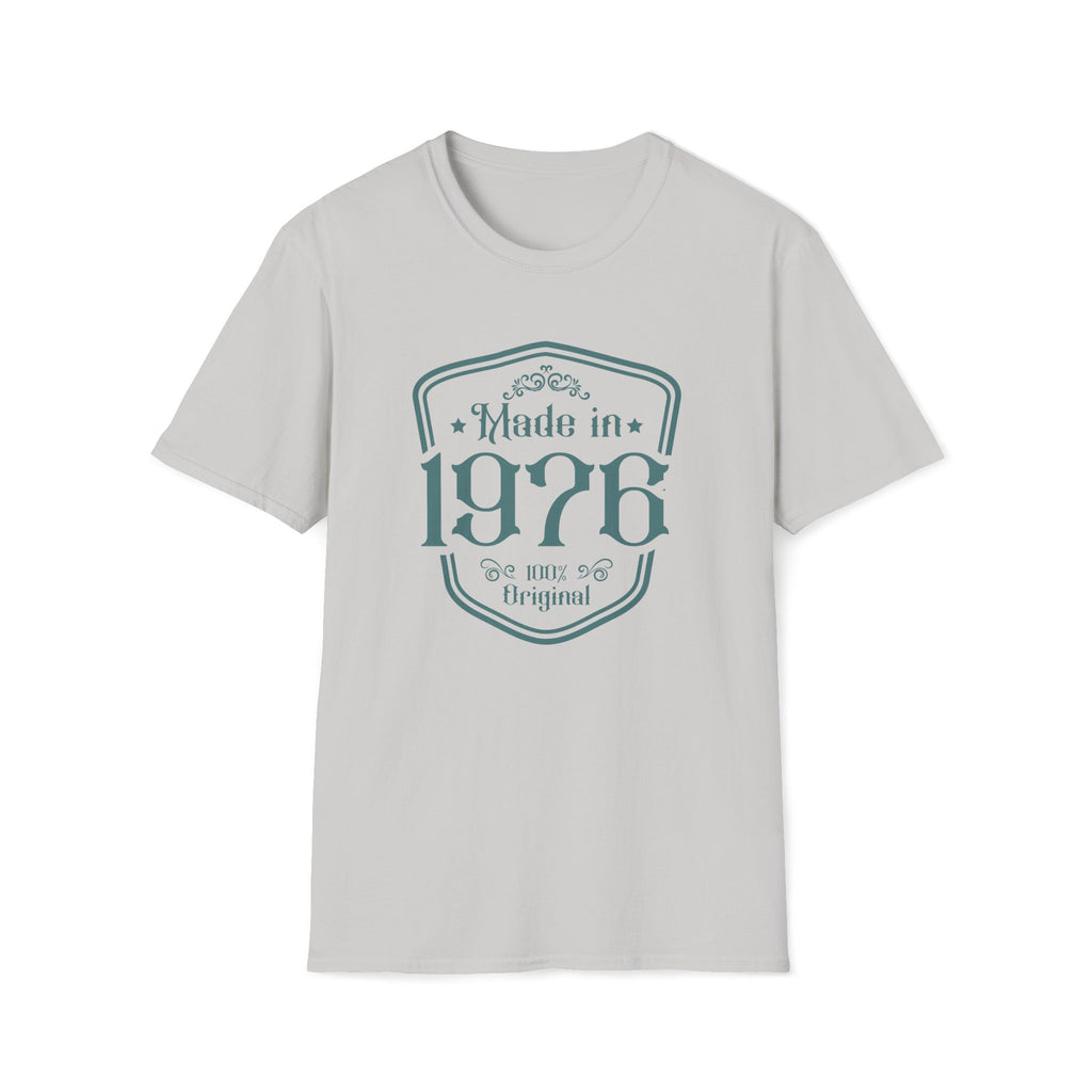 Turning 50, Made In 1976 Unisex Softstyle T-Shirt Ice Grey Unisex Adult T-shirt Australian Printer Birthday