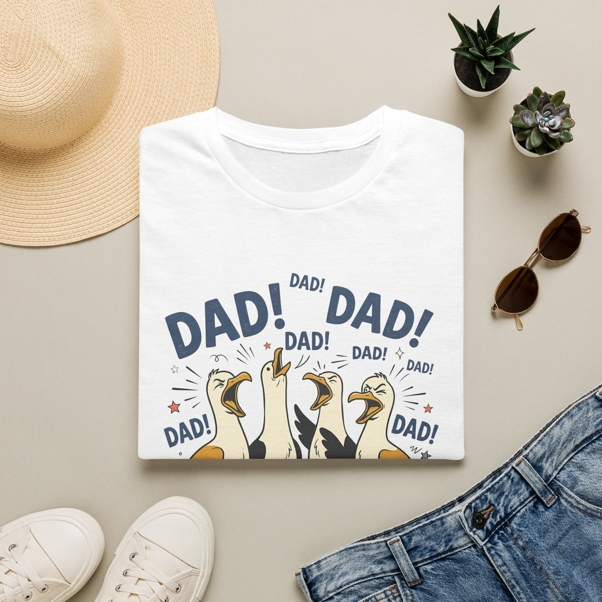 Dad Seagull Unisex T-Shirt Unisex Adult T-shirt animal Dad Globally Fulfilled