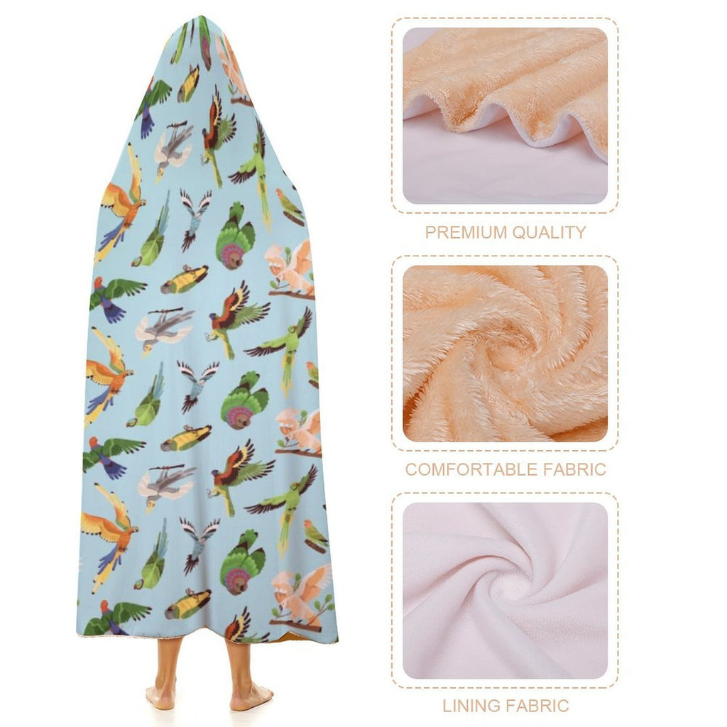 Parrots Kids Hooded Blanket 100cm x 130cm