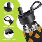 Pizzas 12oz Kids Water Bottle with Straw Lid