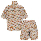 Peace And Love Women's Windbreaker Short Set Women's Windbreaker Short Set Printed Offshore Retro