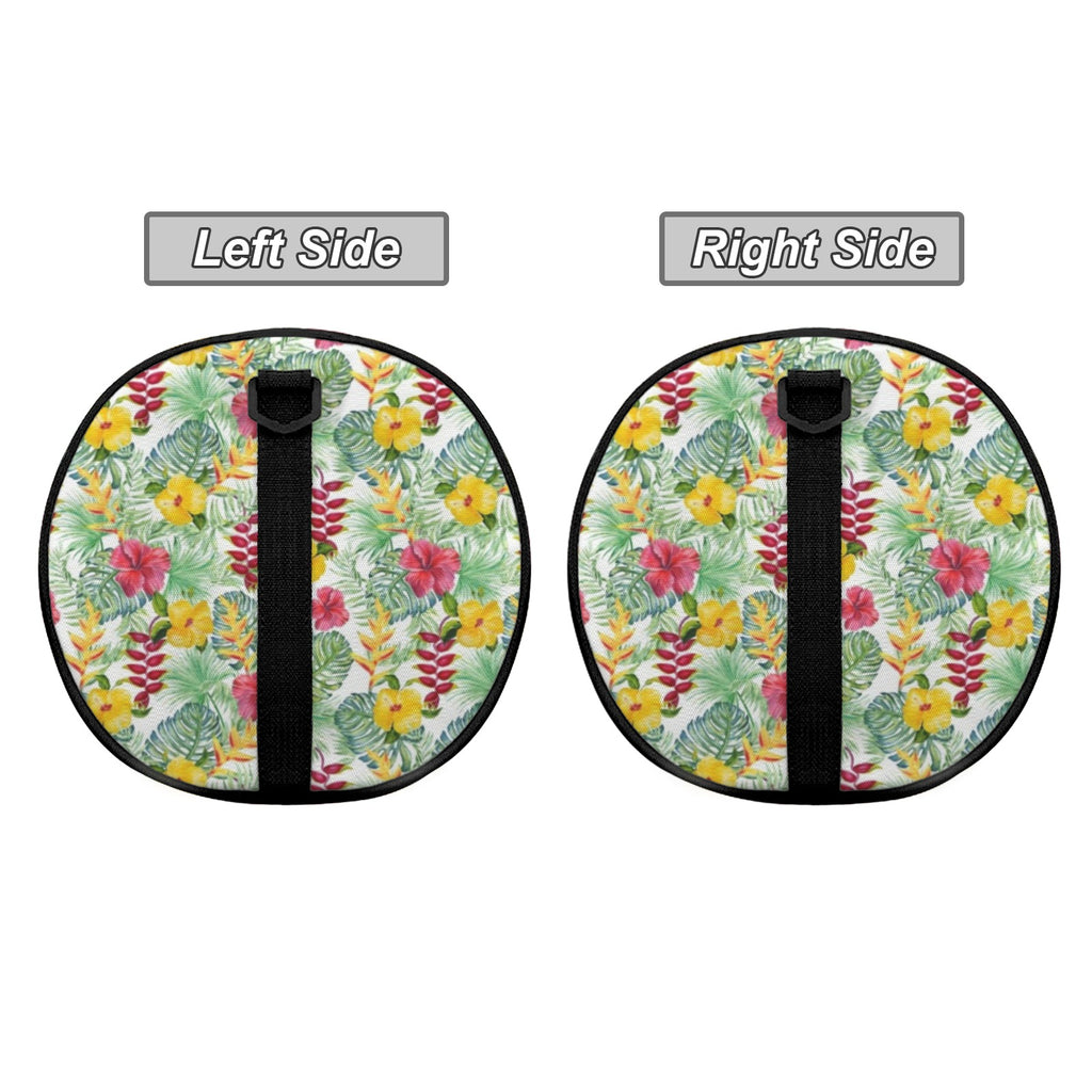 Tropical Flowers On White Duffle Bag Duffle Bag Printed Offshore