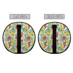 Tropical Flowers On White Duffle Bag Duffle Bag Printed Offshore