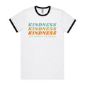 Kindness Can Change The World Men's AS Colour Ringer Tee White Black Ringer T-Shirt Kindness Printed In Australia