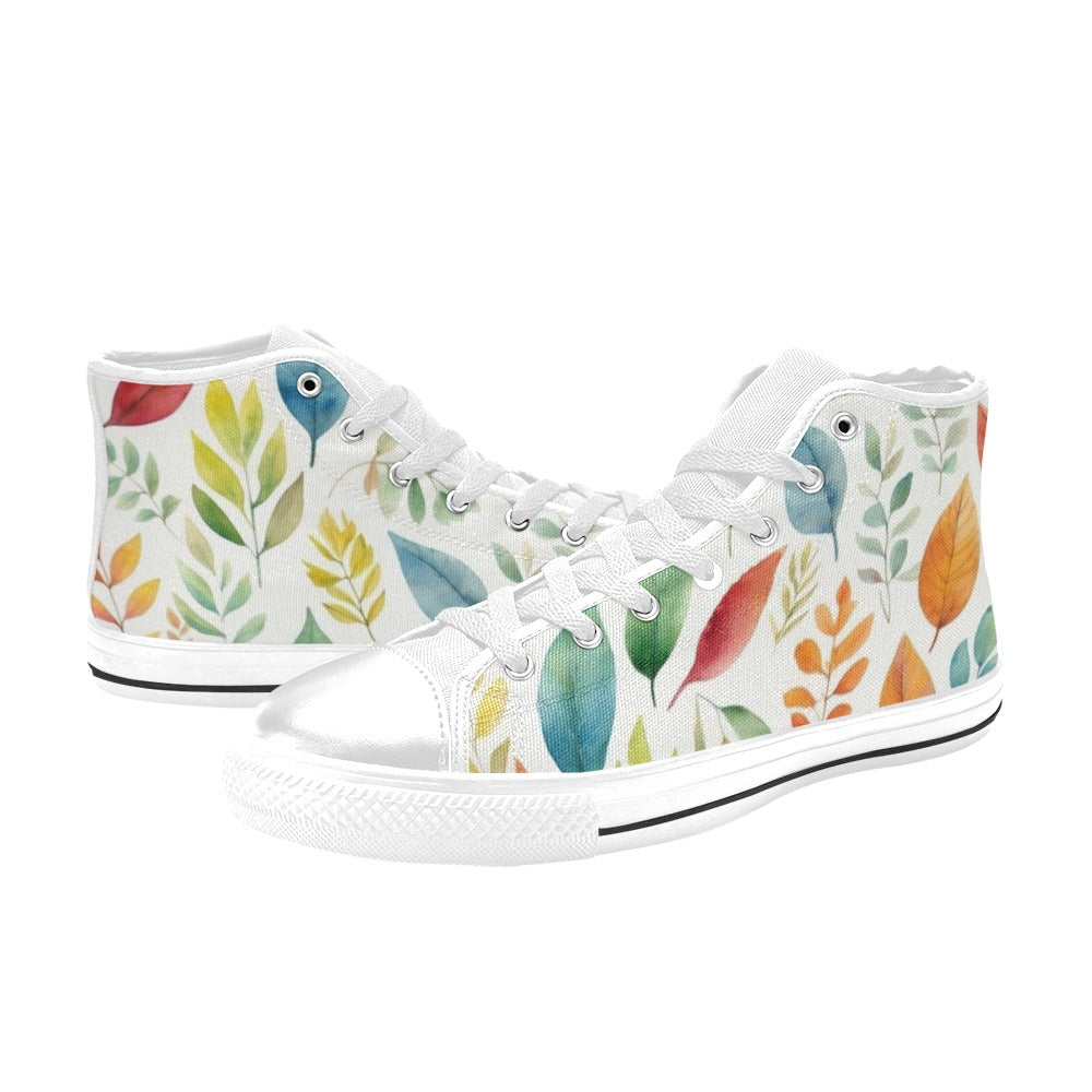 Autumn Leaves - Women's High Top Canvas Shoes