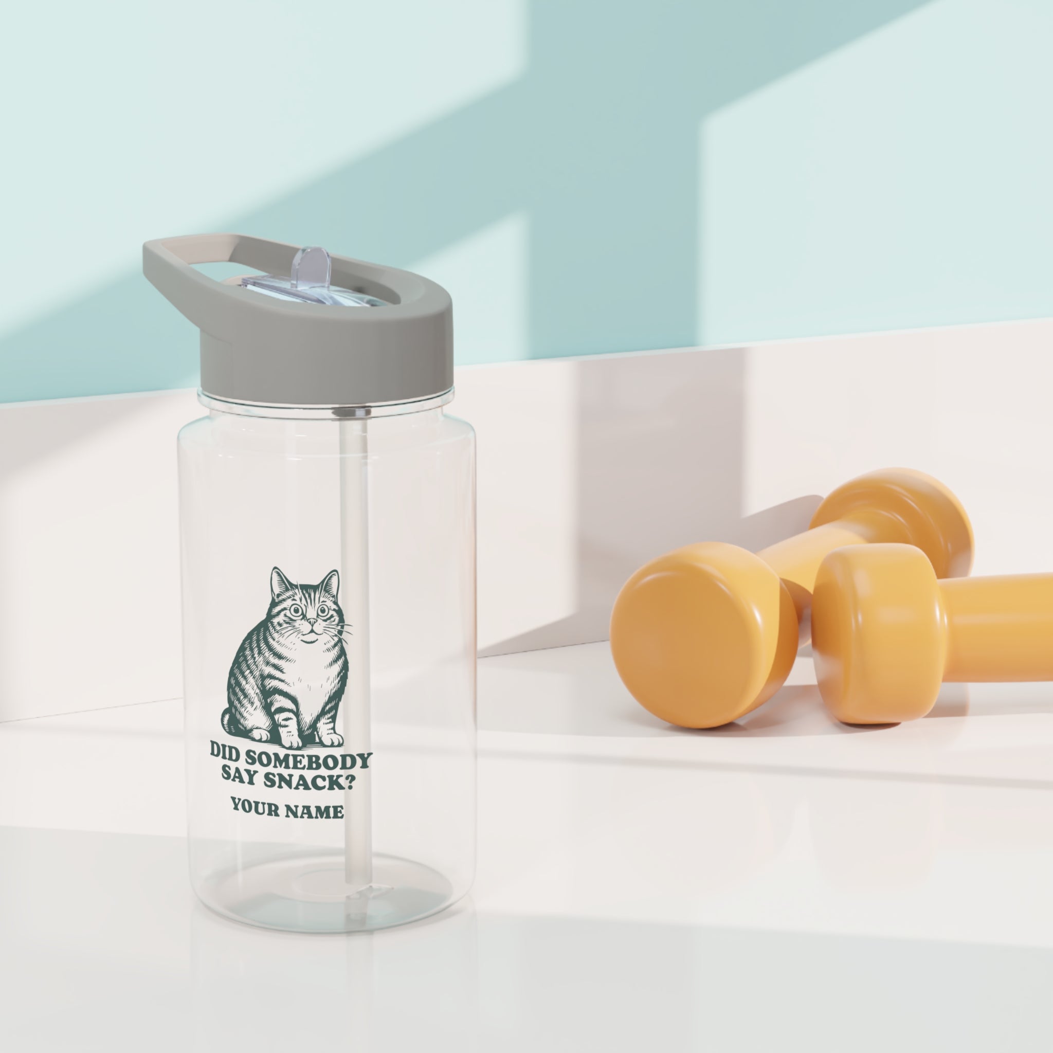 Personalised - Cat, Did Somebody Say Snack - Tritan Water Bottle