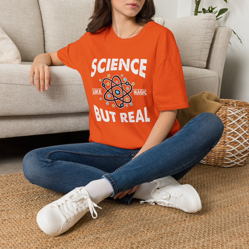 Science, Like Magic But Real Unisex T-Shirt Orange Unisex Adult T-shirt Globally Fulfilled Science