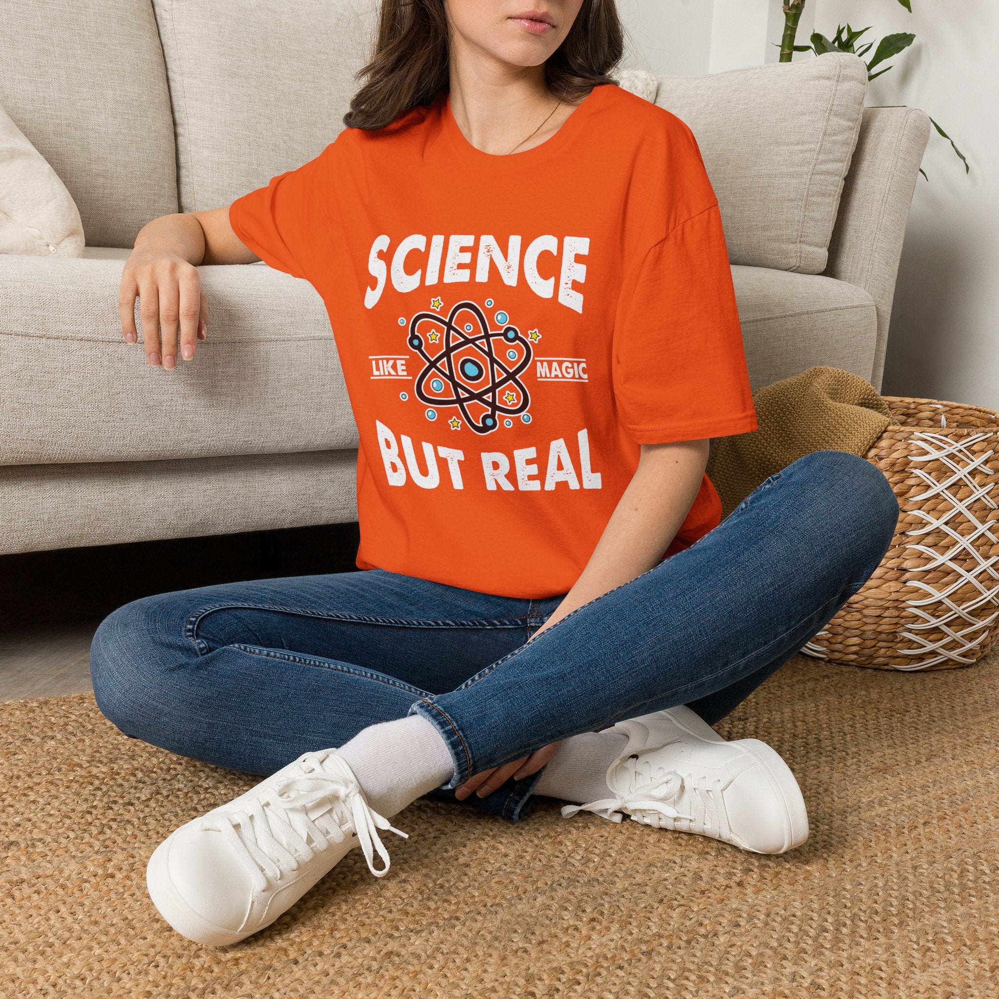 Science, Like Magic But Real Unisex T-Shirt Orange Unisex Adult T-shirt Globally Fulfilled Science