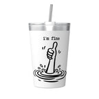 I'm Fine Drowning Thumbs Up Small Stainless Steel Travel Mug Cup 12oz/350ml