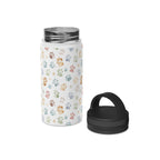 Paw Print Stainless Steel Water Bottle, Handle Lid Stainless Steel Water Bottle With Handle Lid animal Globally Fulfilled