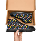 Colourful Chess Men's High Top Canvas Shoes Men's Classic High Top Canvas Shoes Chess Games Printed Offshore