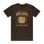 Dad Jokes Dad A Base Men's AS Colour T-shirt Dark Chocolate Mens T-shirt Dad Printed In Australia