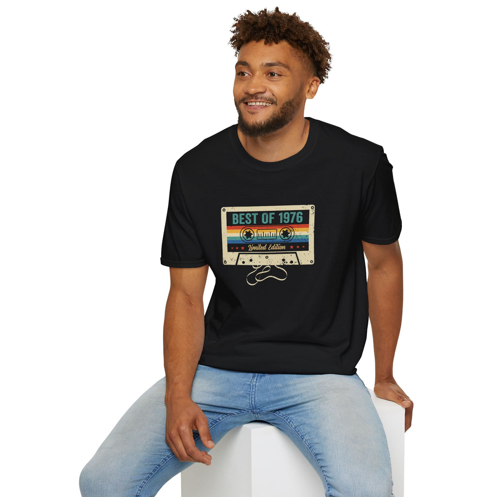 Turning 50, Best Of 1976, Cassette Tape Unisex Softstyle T-Shirt Unisex Adult T-shirt Australian Printer Birthday Music Retro