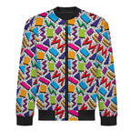 Graphic 80's Men's Casual Zip‑Up Bomber Jacket
