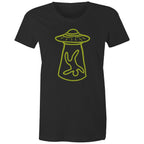 Alien Abduction - Womens T-shirt Black Womens T-shirt Printed In Australia Sci Fi
