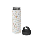 Paw Print Stainless Steel Water Bottle, Handle Lid Stainless Steel Water Bottle With Handle Lid animal Globally Fulfilled