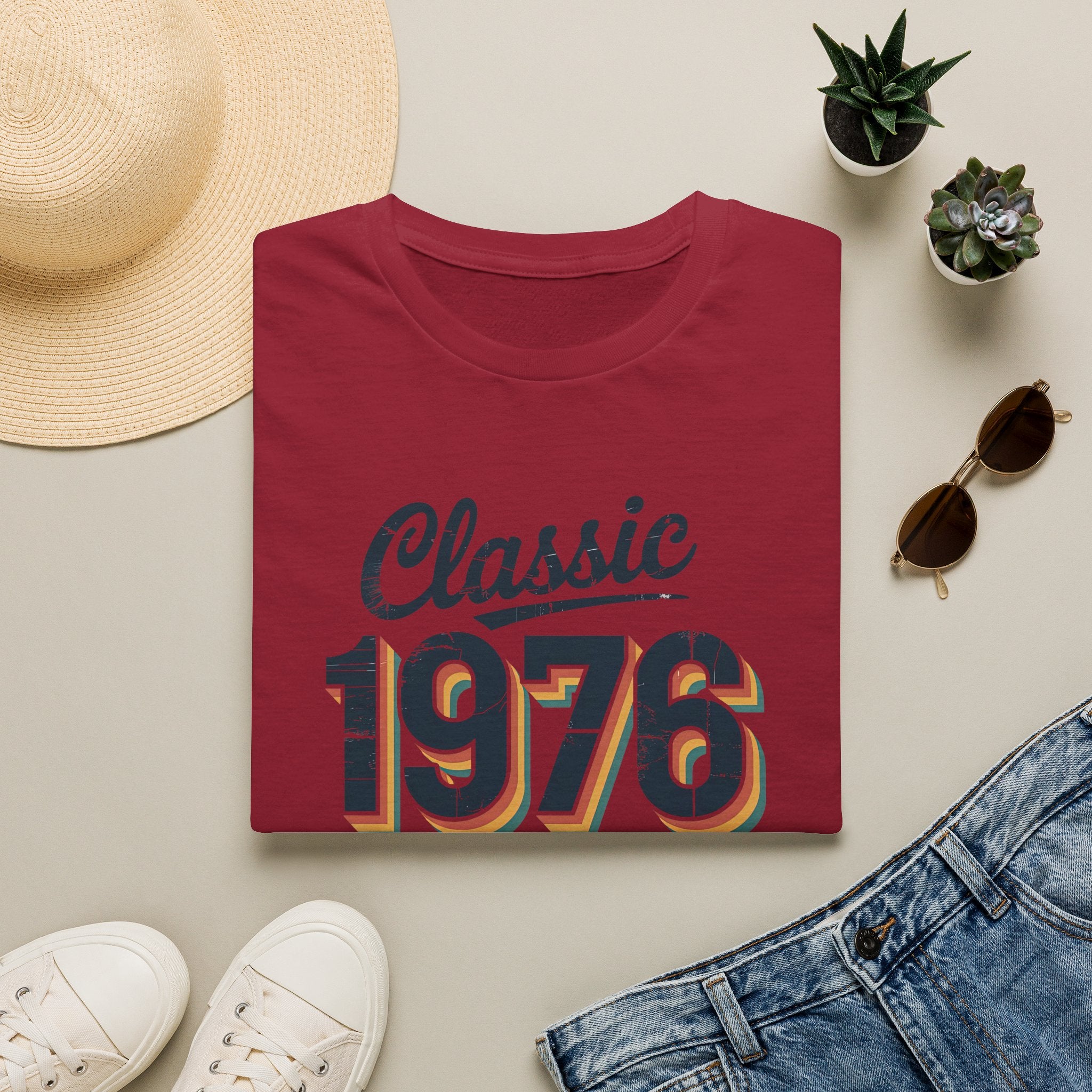 Turning 50, Classic 1976 Unisex Softstyle T-Shirt Cardinal Red T-Shirt Australian Printer Birthday