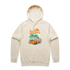 Hello Sunshine, Beach Van - Mens Hoodie Ecru Mens Hoodie Printed In Australia Summer