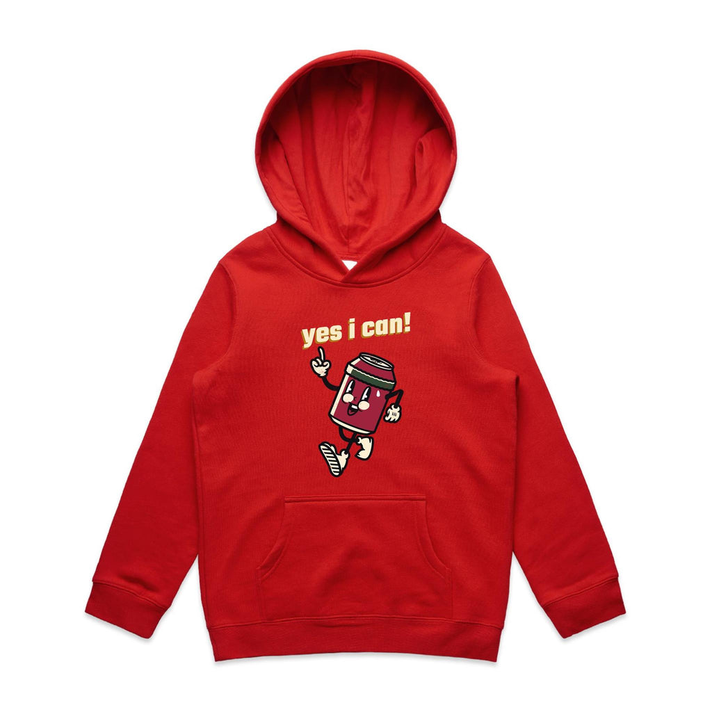 Yes I Can - Kids Hoodie Red Kids Hoodie Printed In Australia