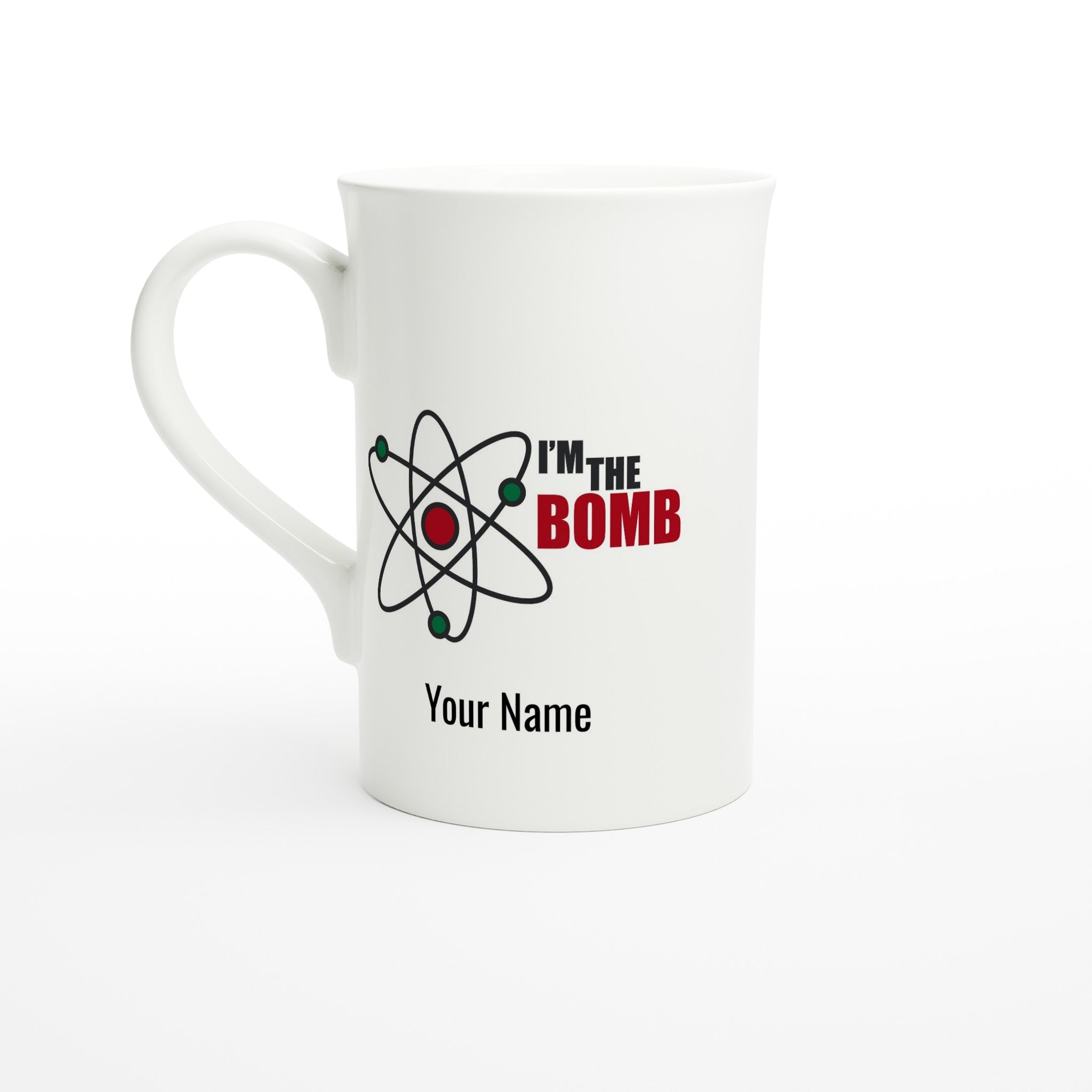 Personalise - I'm The Bomb, Atom - White 10oz Porcelain Slim Mug Default Title Personalised Porcelain Mug Personalise Science