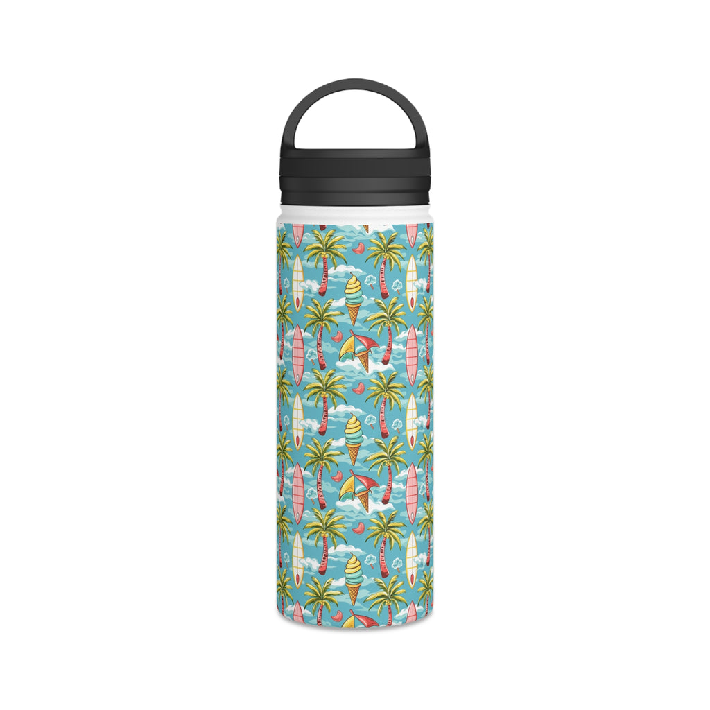 Summer Surf Stainless Steel Water Bottle, Handle Lid White 18oz Stainless Steel Water Bottle With Handle Lid Globally Fulfilled Summer Surf
