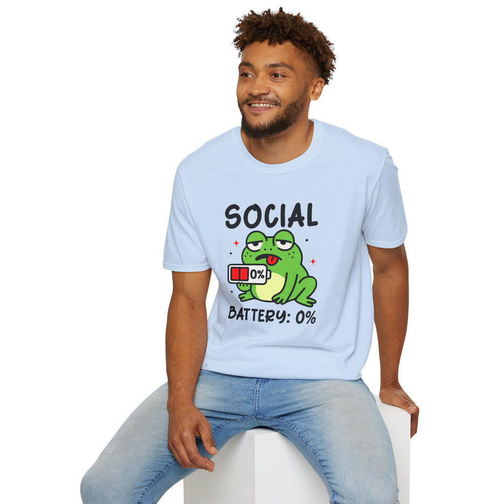 Frog, Social Battery - Unisex Softstyle T-Shirt