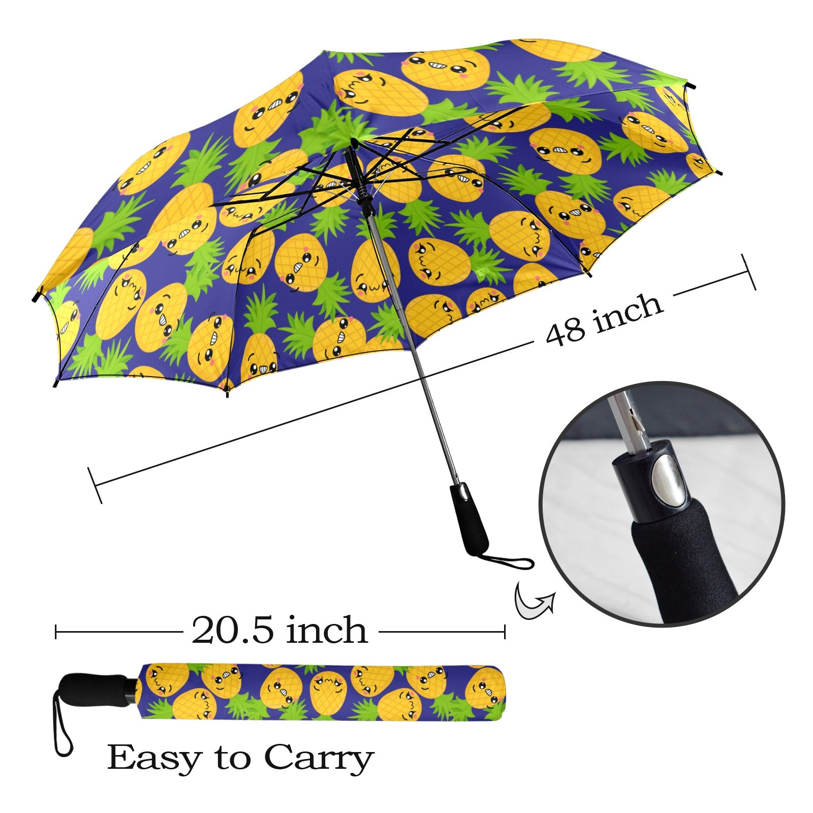 Cool Pineapples - Semi-Automatic Foldable Umbrella (Model U12) Semi-Automatic Foldable Umbrella (U12)