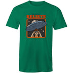 I Want To Believe - Mens T-Shirt Kelly Green Mens T-shirt Printed In Australia Sci Fi