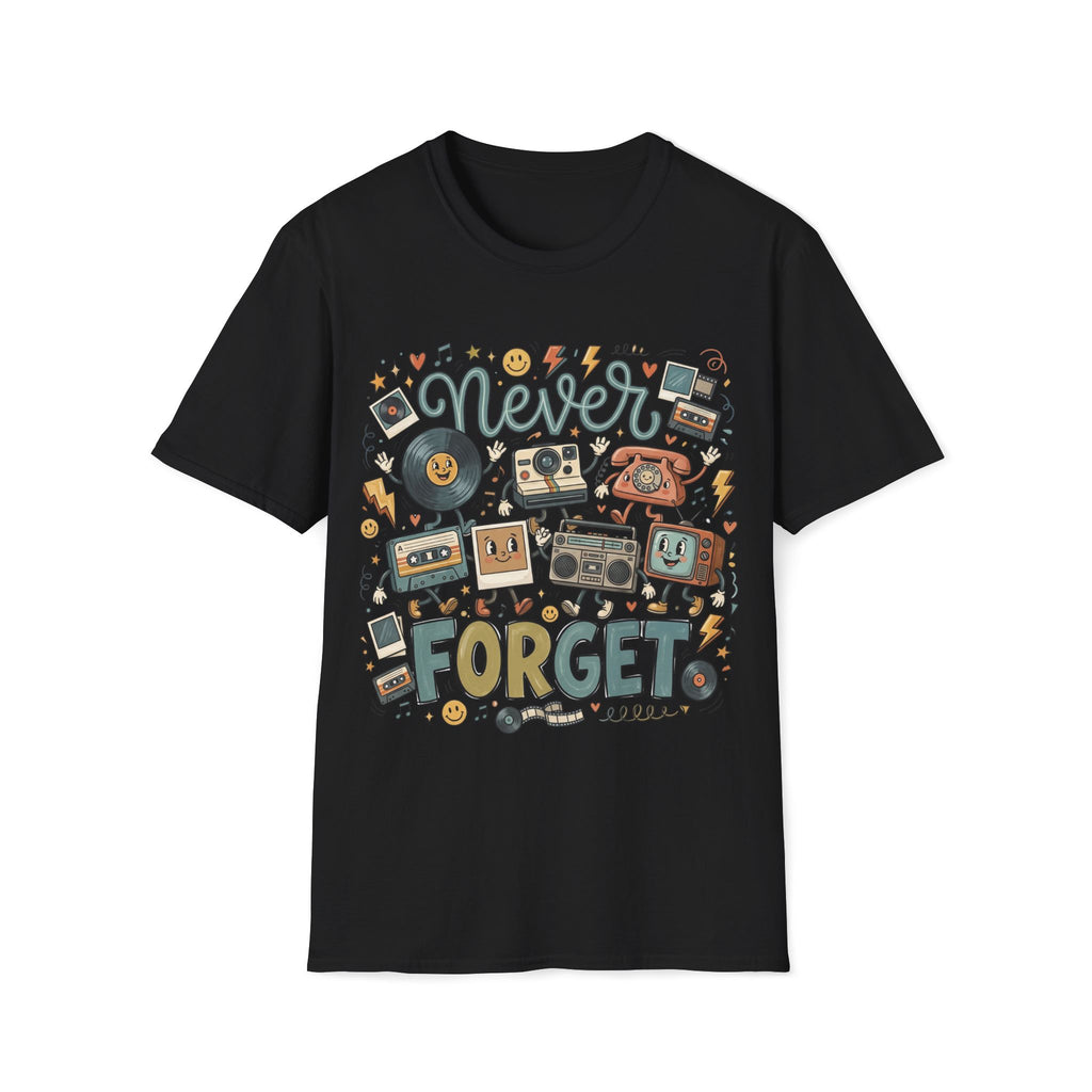 Never Forget Retro Unisex T-Shirt Unisex Adult T-shirt Globally Fulfilled Music Retro