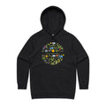Stay Natural - Womens Hoodie Black Womens Hoodie Plants Printed In Australia