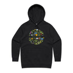 Stay Natural - Womens Hoodie Black Womens Hoodie Plants Printed In Australia