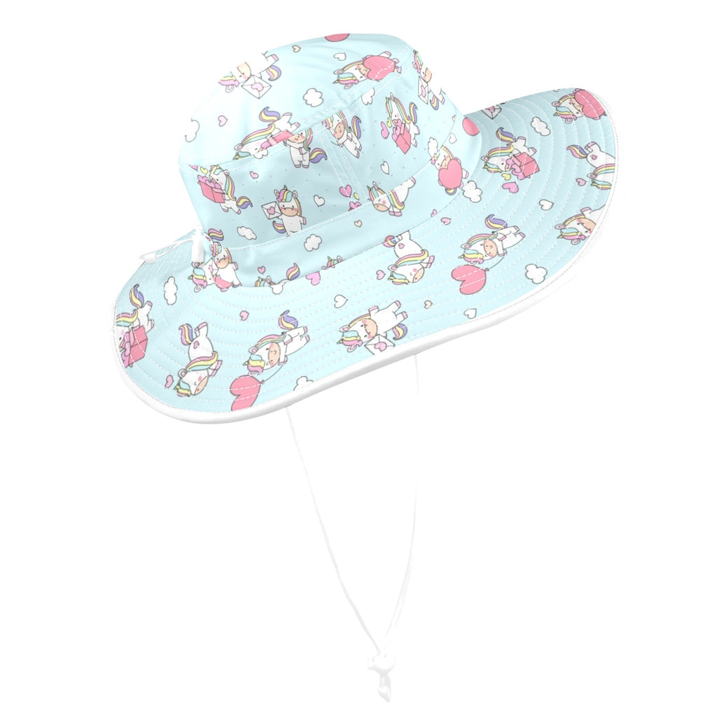 Rainbow Unicorn Wide Brim Bucket Hat Wide Brim Bucket Hat animal Printed Offshore