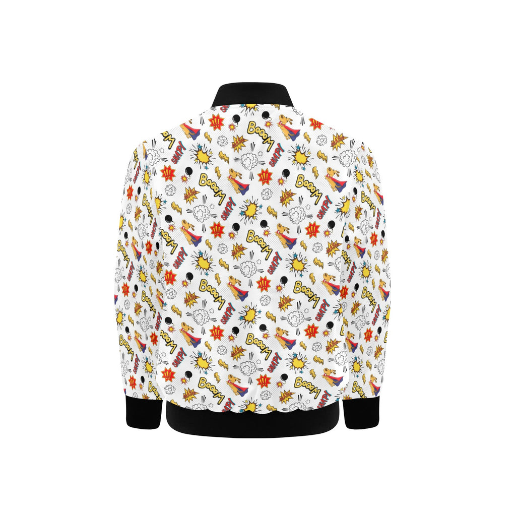 Super Dog Kids Bomber Jacket Kids Bomber Jacket animal comic Printed Offshore