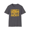 Best Grandpa In The Galaxy Unisex Softstyle T-Shirt Charcoal Unisex Adult T-shirt Australian Printer Dad Space