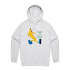 Banana, Time To Split - Mens Hoodie White Marle Mens Hoodie Food Printed In Australia